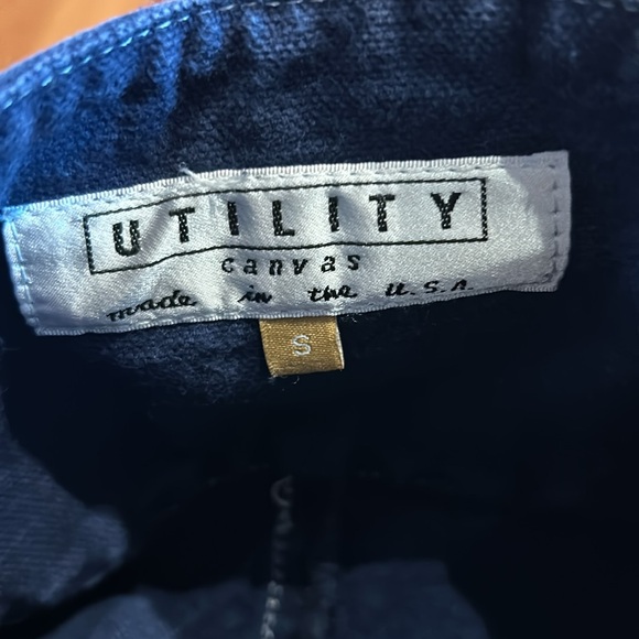 Utility Canvas Made in the USA Denim midi skirt. - Picture 3 of 7